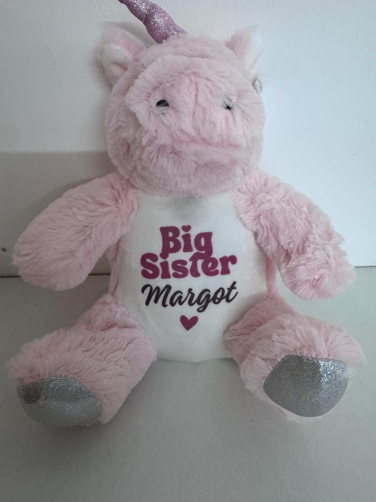 Personalised Bunny Plush Toy – Big Sister, Little Brother Announcement Keepsake