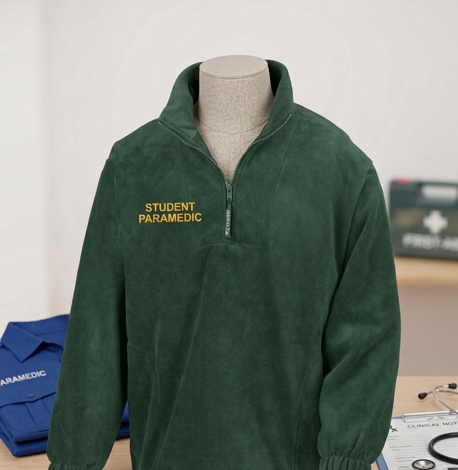 Embroidered Student Paramedic 1/4 Zip Fleece Jacket