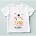 Girls 2nd Birthday T-shirt, 2nd Birthday Outfit, Personalised Kids Top, Birthday Gift For Girl , Two the Moon