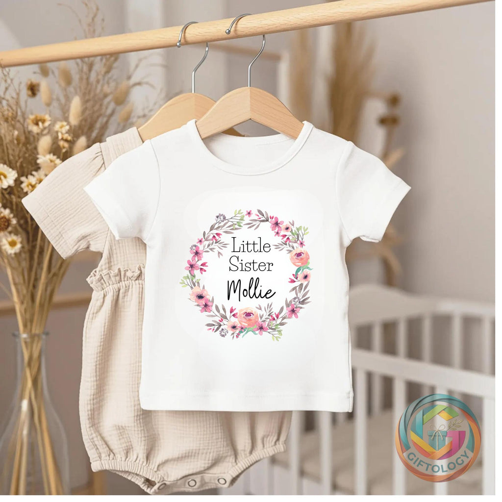 Personalised Big Sister and Little Sister T-shirt Babygrow, Siblings Outfit, Kids Personalised Tees, Matching Sister Gifts