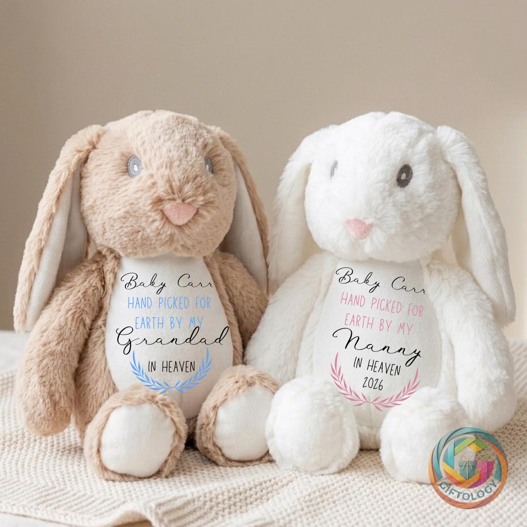 Personalised Memorial Bunny – Grandparent Remembrance Plush Toy - In Memory of Gifts - Baby Gift - Boy - Girl