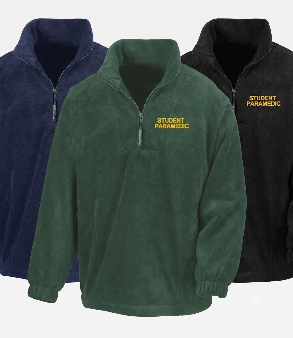 Embroidered Student Paramedic 1/4 Zip Fleece Jacket
