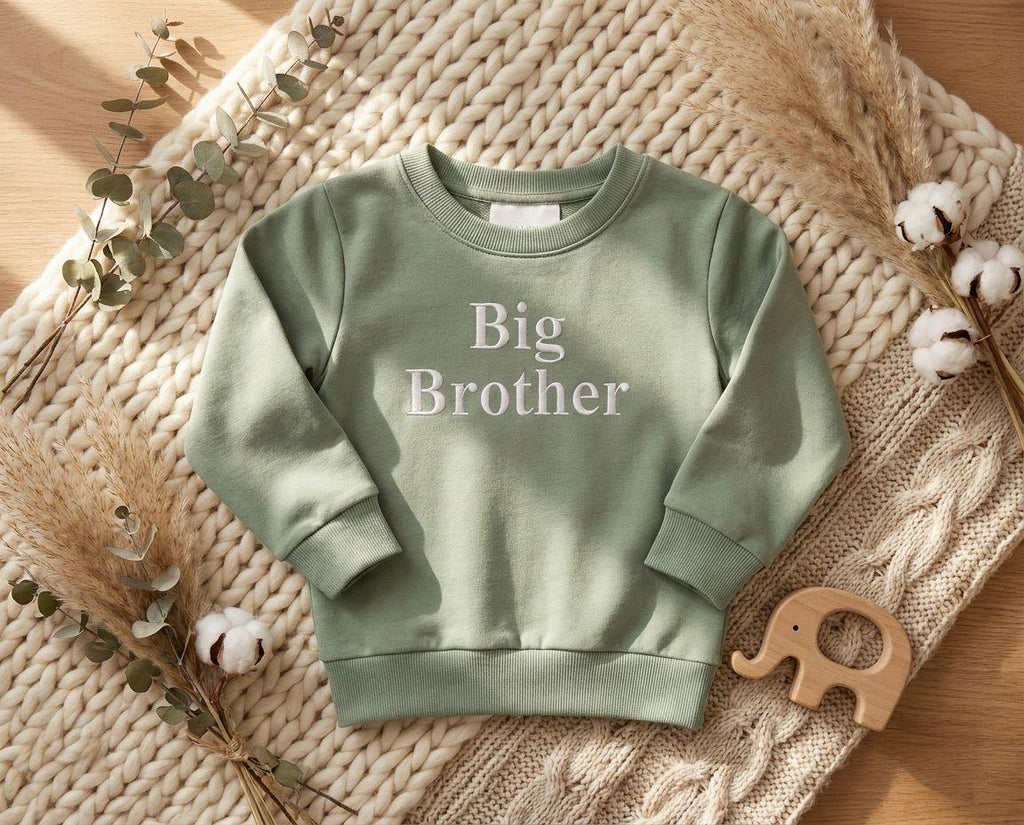 Embroidered Big Brother Sweatshirt: Baby Announcement Jumper
