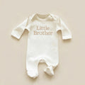Embroidered Little Brother Sleepsuit: Cotton Babygrow