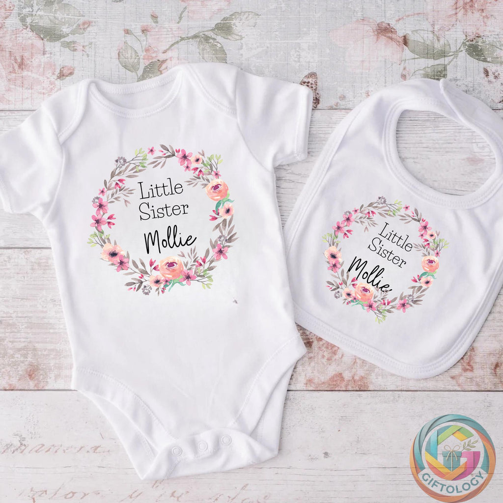 Personalised Big Sister and Little Sister T-shirt Babygrow, Siblings Outfit, Kids Personalised Tees, Matching Sister Gifts