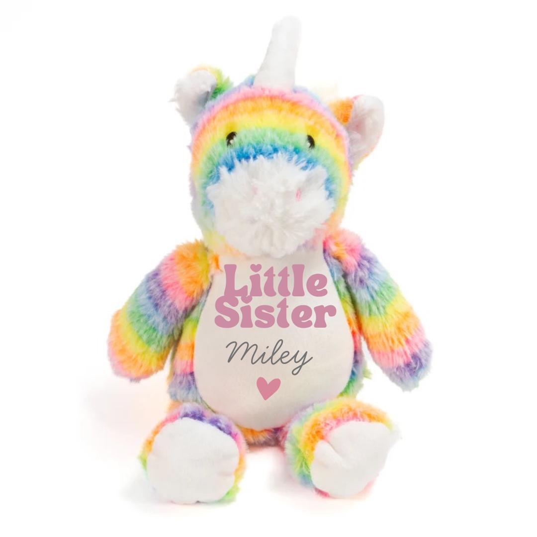 Personalised Bunny Plush Toy – Big Sister, Little Brother Announcement Keepsake