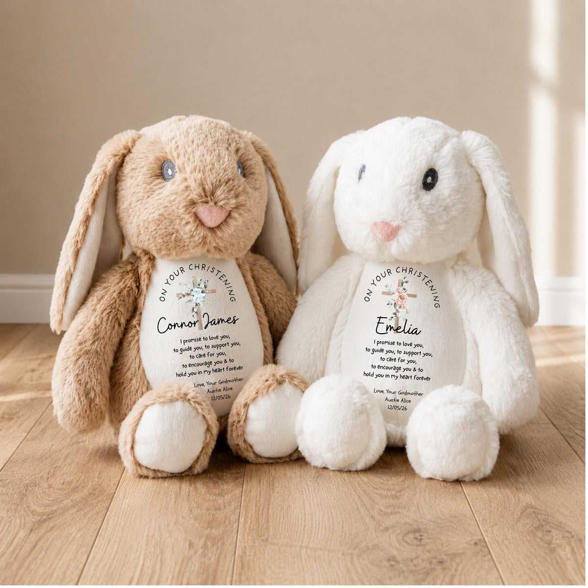 Girls Christening Gift,Personalised Baptism Gift, Goddaughter, Granddaugher, Niece,Naming Day, keepsake, Godparents,Godchild, Bunny