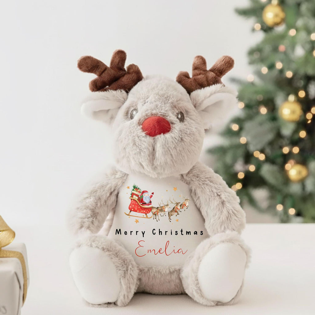 Personalised Reindeer Teddy Bear, Baby’s First Christmas Gift, Christmas Soft Toy, New Baby Xmas Gift, Baby Boy Girl, Christmas Keepsake