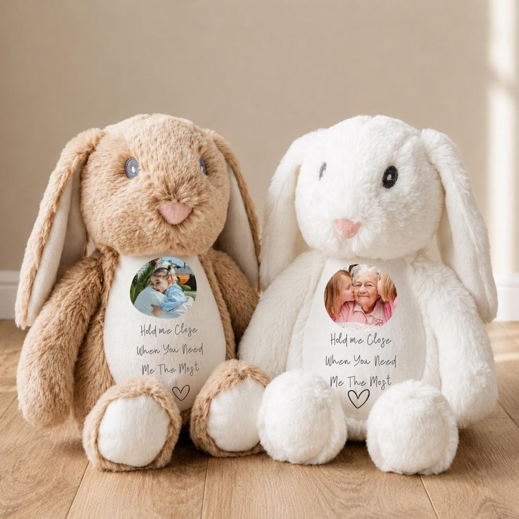 Personalised Memorial Teddy, Memory Teddy Bear , Hold me Close , Photo Memorial Gift