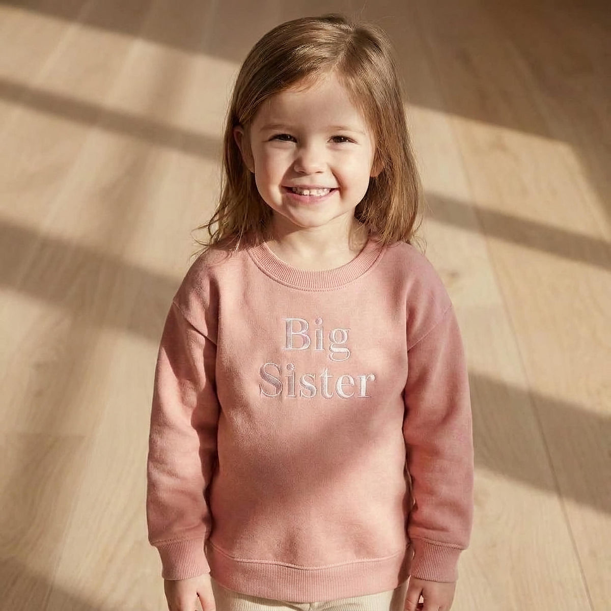 Embroidered Big Sister Sweatshirt: Baby Announcement Jumper