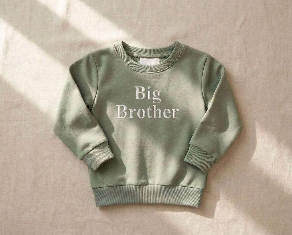 Embroidered Big Brother Sweatshirt: Baby Announcement Jumper