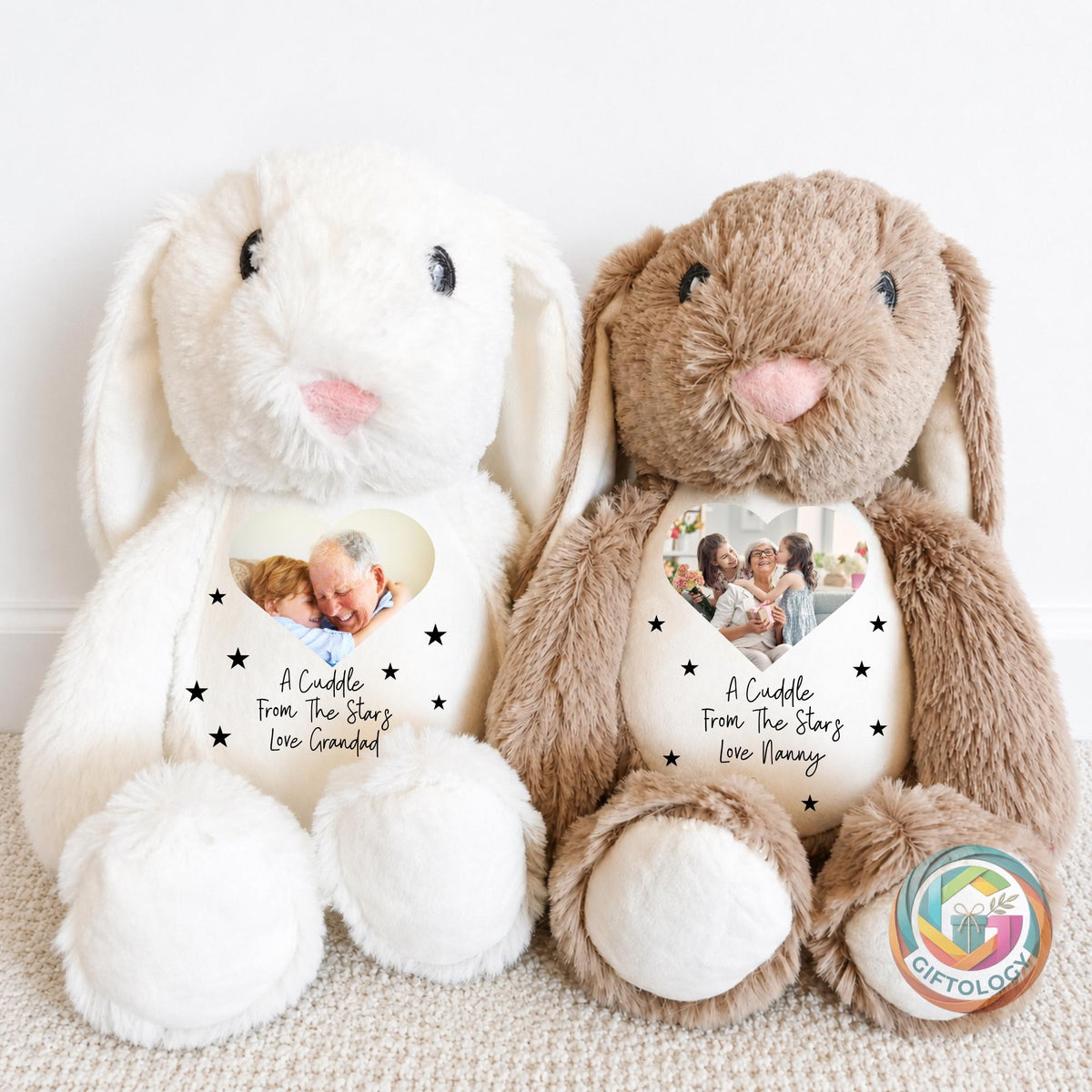 Personalised Memorial Teddy, Memory Teddy Bear , A Cuddle From The Stars , Photo Memorial Gift