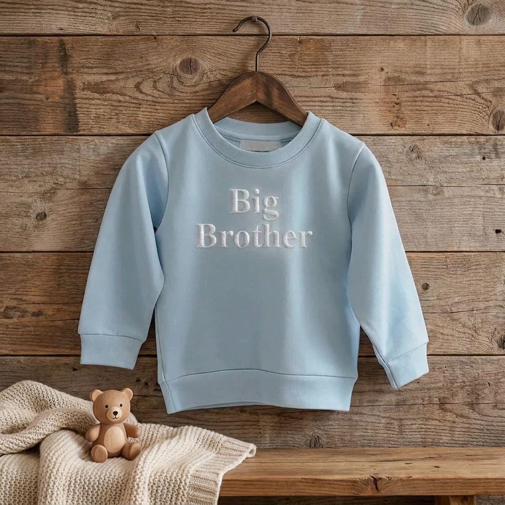 Embroidered Big Brother Sweatshirt: Baby Announcement Jumper