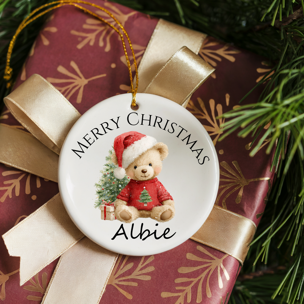Personalised Reindeer Teddy, Custom Name Christmas Plush Toy - Teddy Design