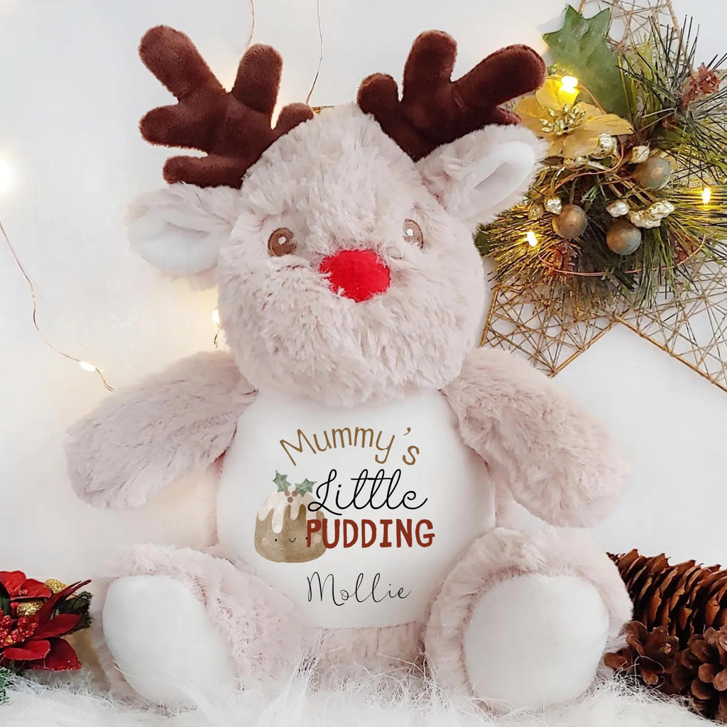 Personalised Reindeer Teddy, Custom Name Christmas Plush Toy