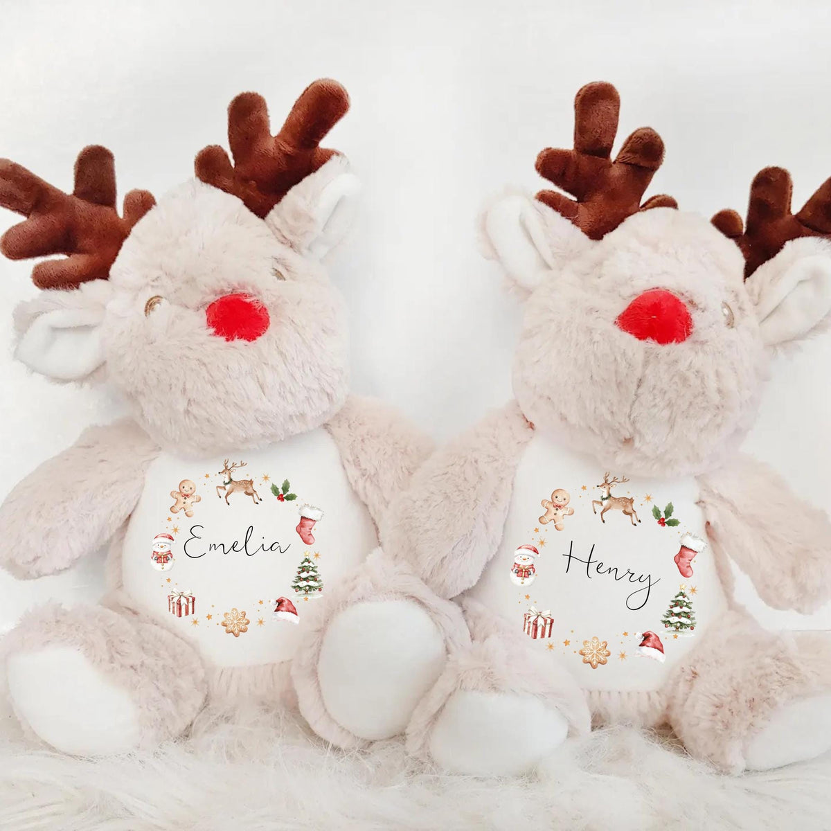 Personalised Reindeer Teddy, Custom Name Christmas Plush Toy