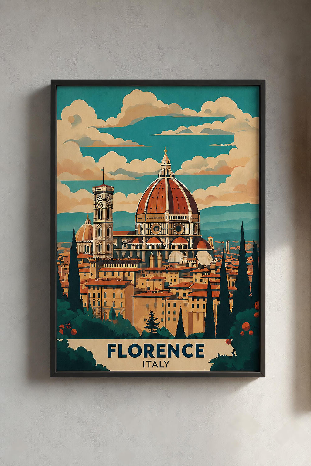 Florence Travel Print , Wall Art Florence ,Wall Hanging ,Home Decoration ,Florence Gift , Art Lovers ,Wall Art Print Florence