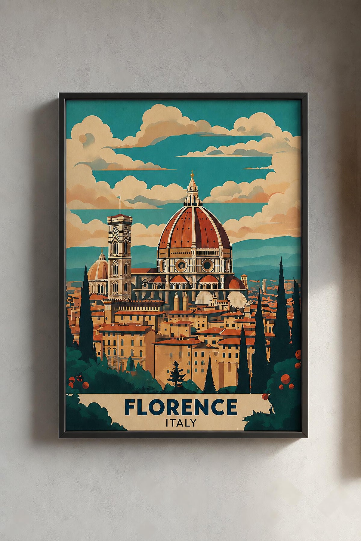 Florence Travel Print , Wall Art Florence ,Wall Hanging ,Home Decoration ,Florence Gift , Art Lovers ,Wall Art Print Florence