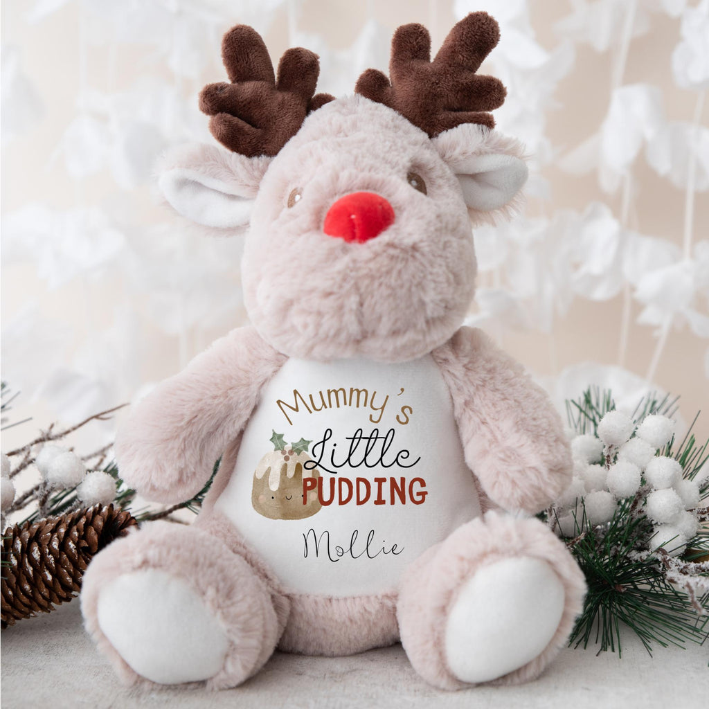 Personalised Reindeer Teddy, Custom Name Christmas Plush Toy