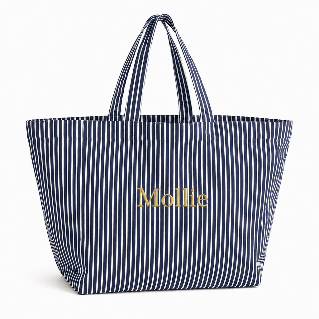 Personalised Embroidered Beach Bag , Custom Name Tote Bag , Bridesmaid Beach Bag , Holiday Tote , Poolside Bag