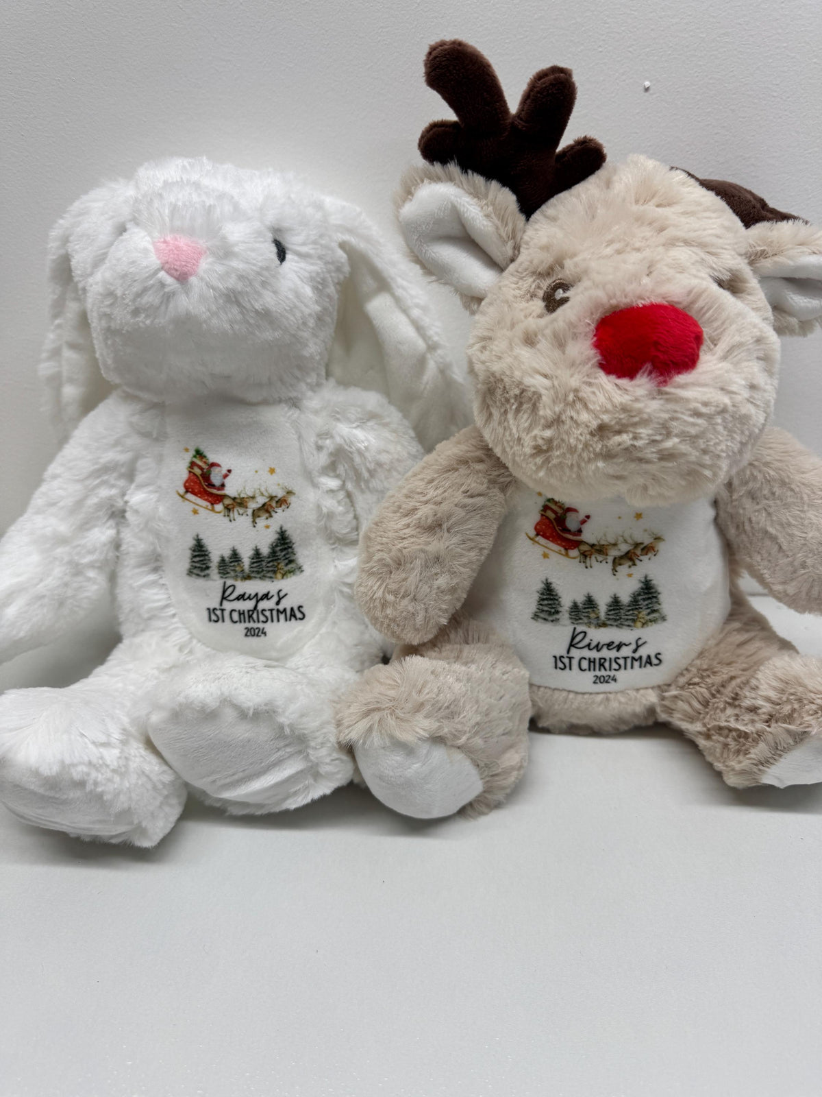 Baby's First Christmas Gift, First Christmas Present, Keepsake Christmas Soft Toy, Personalised Baby's 1st Christmas Reindeer Toy, Newborn