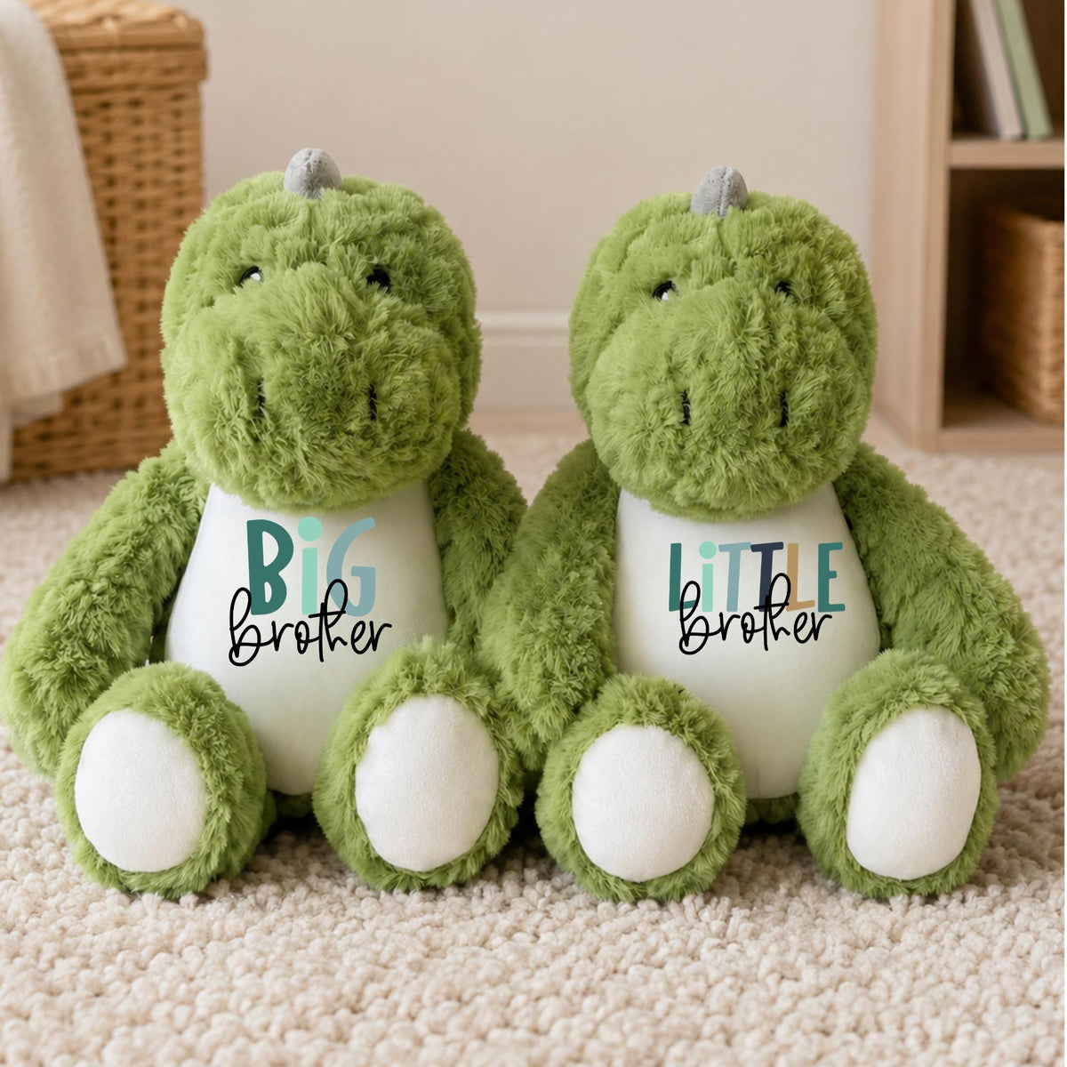 Personalised Bunny Plush Toy – Big Sister, Little Brother Announcement Keepsake