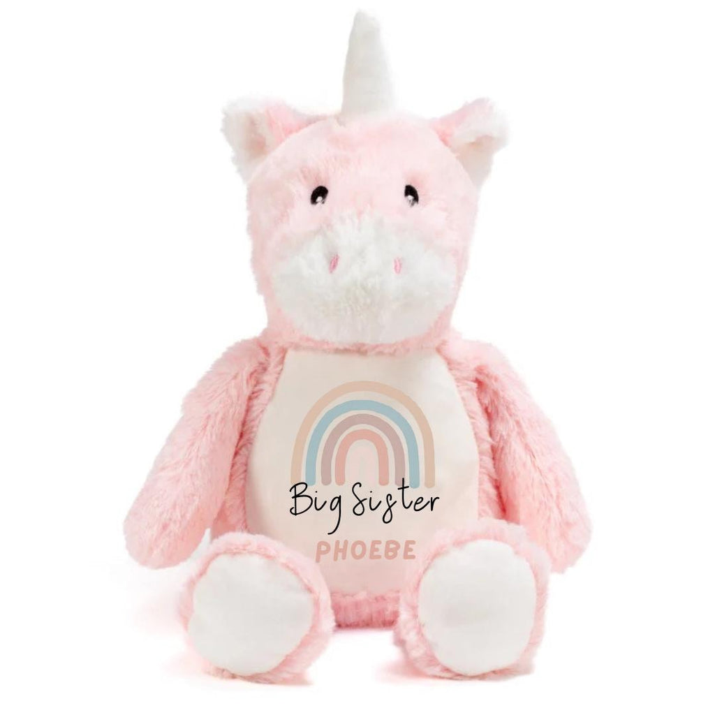 Personalised Bunny Plush Toy – Big Sister, Little Brother Announcement Keepsake