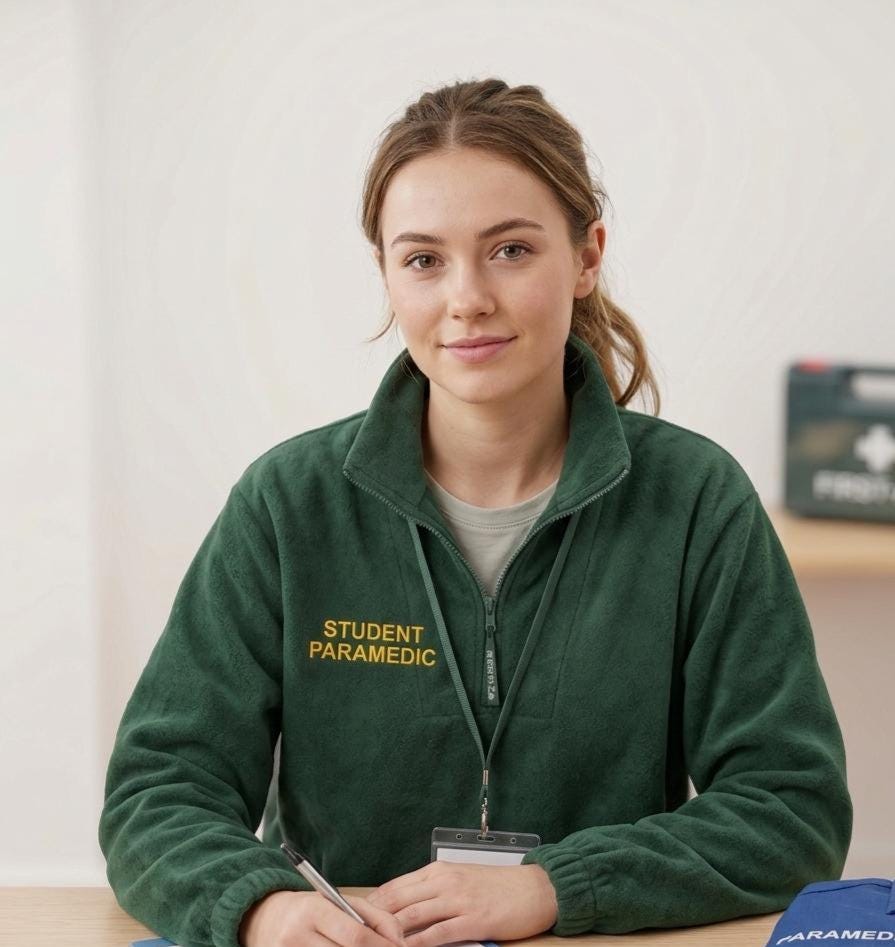 Embroidered Student Paramedic 1/4 Zip Fleece Jacket