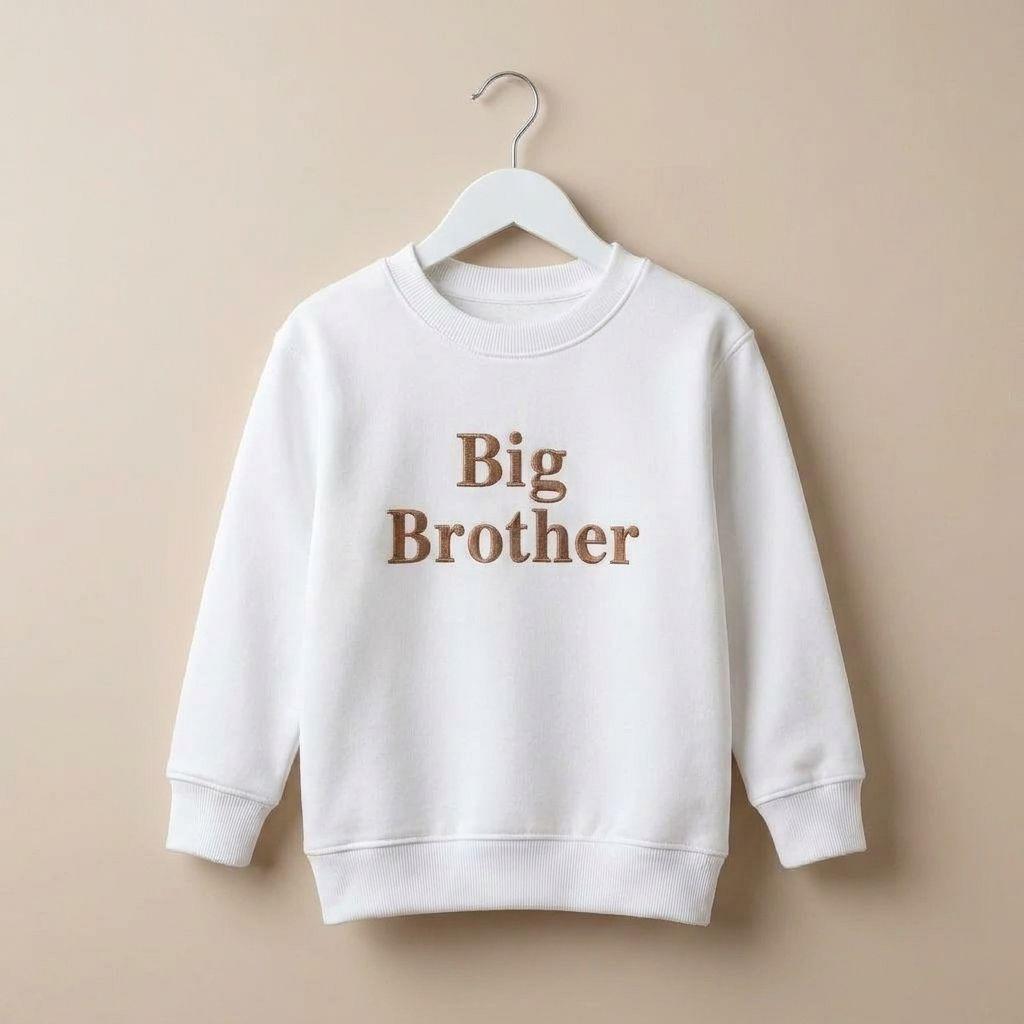 Embroidered Personalised Big Brother Sweatshirt: Baby Announcement Jumper