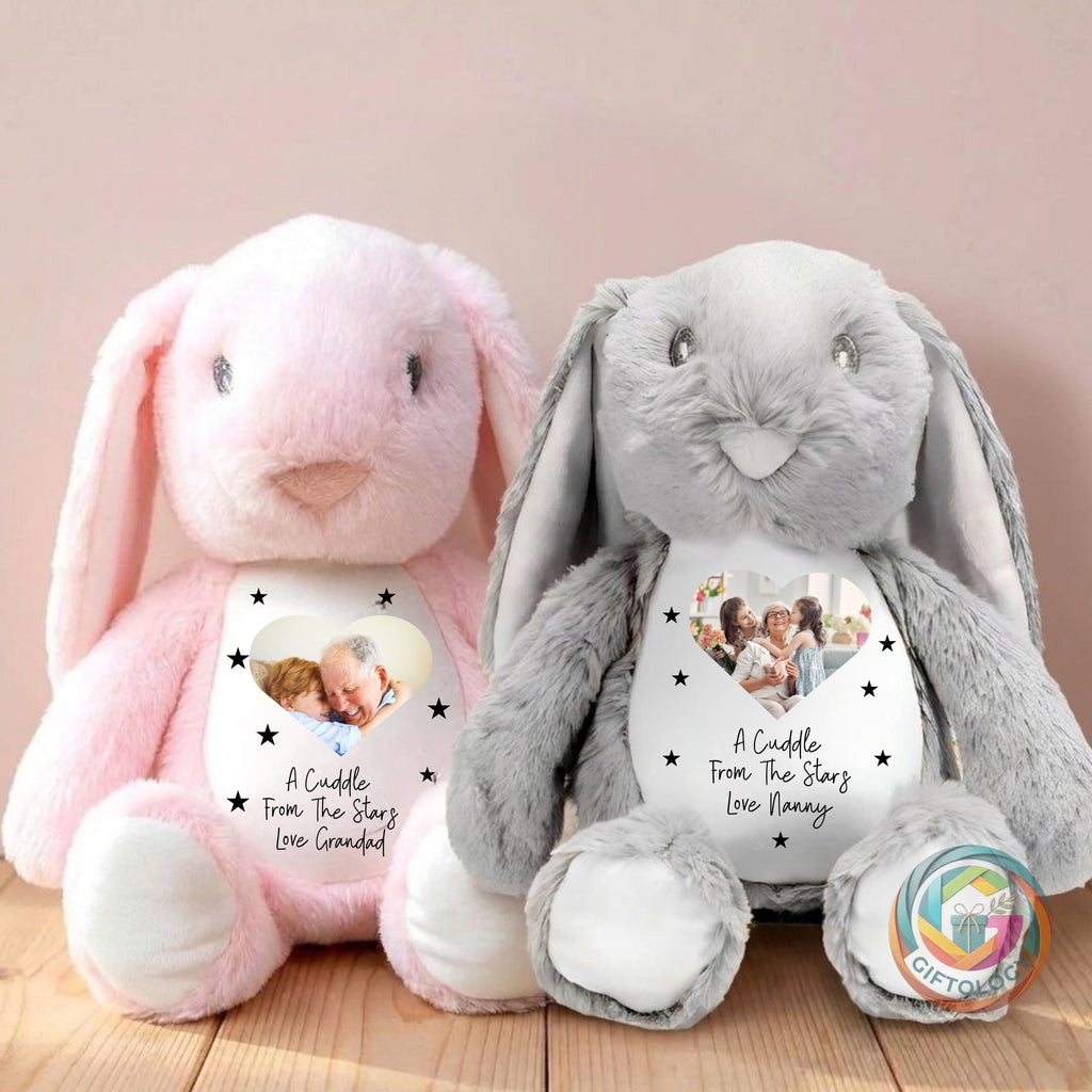 Personalised Memorial Teddy, Memory Teddy Bear , A Cuddle From The Stars , Photo Memorial Gift