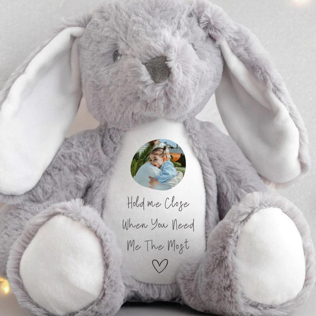 Personalised Memorial Teddy, Memory Teddy Bear , Hold me Close , Photo Memorial Gift