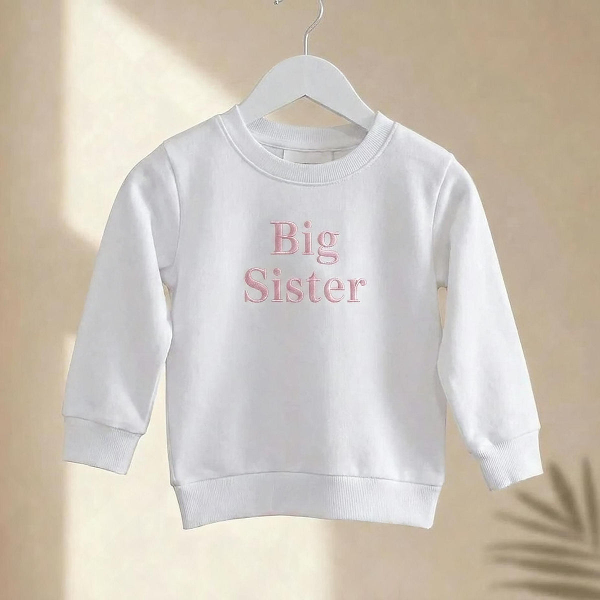 Embroidered Big Sister Sweatshirt: Baby Announcement Jumper
