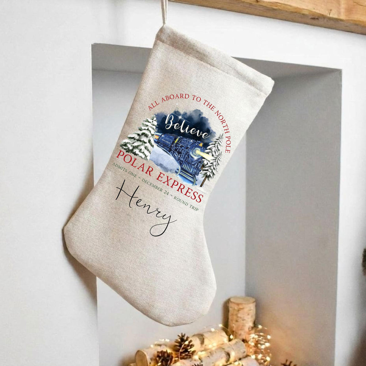Personalised Santa Sack, Polar Train Christmas, Present Sack, Christmas Sacks, Christmas Eve Box, First Christmas, Christmas Stocking