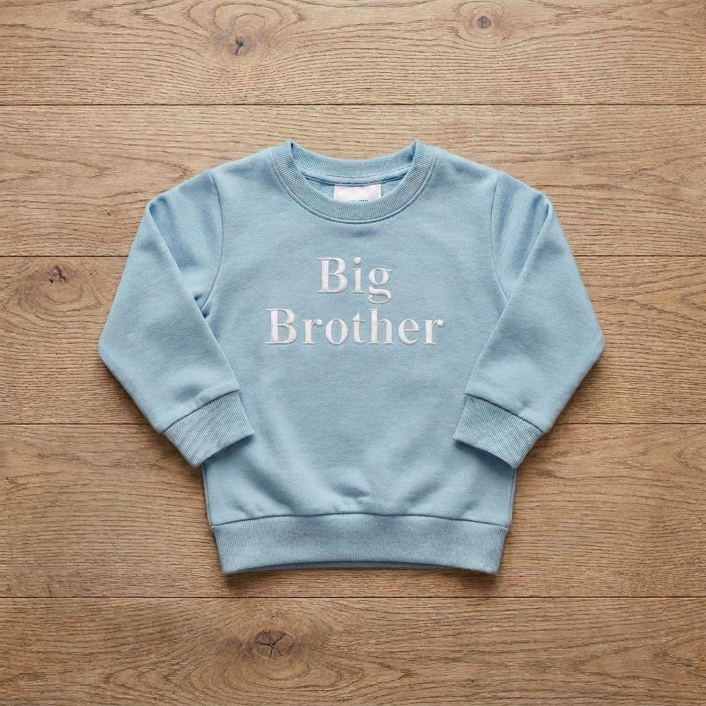 Embroidered Personalised Big Brother Sweatshirt: Baby Announcement Jumper