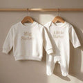 Embroidered Big Sister Sweatshirt & Little Sister Sleepsuit Matching Set