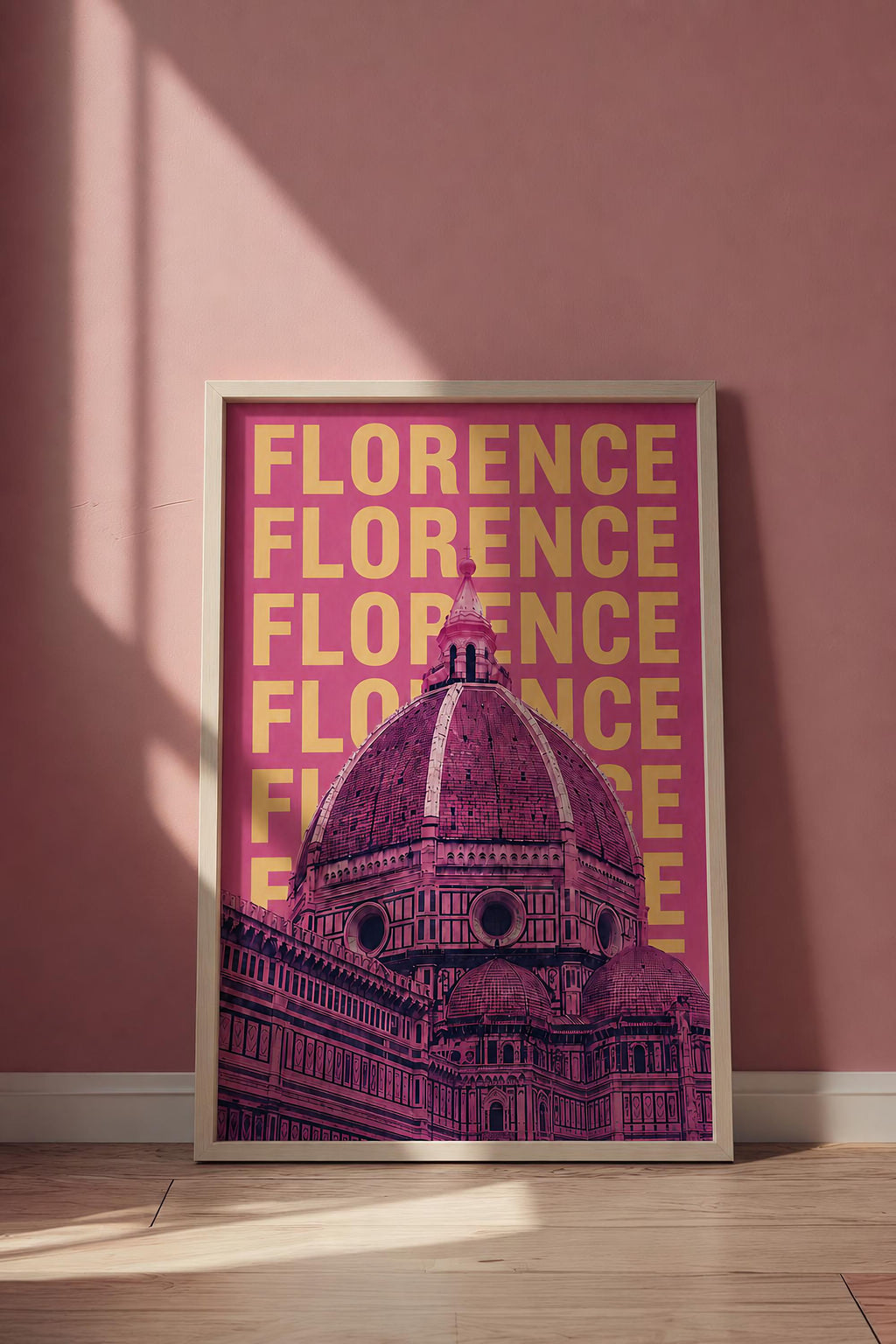 Pink Florence Travel Print ,Wall Art Florence ,Wall Hanging ,Home Decoration ,Florence Gift , Art Lovers ,Wall Art Print Florence