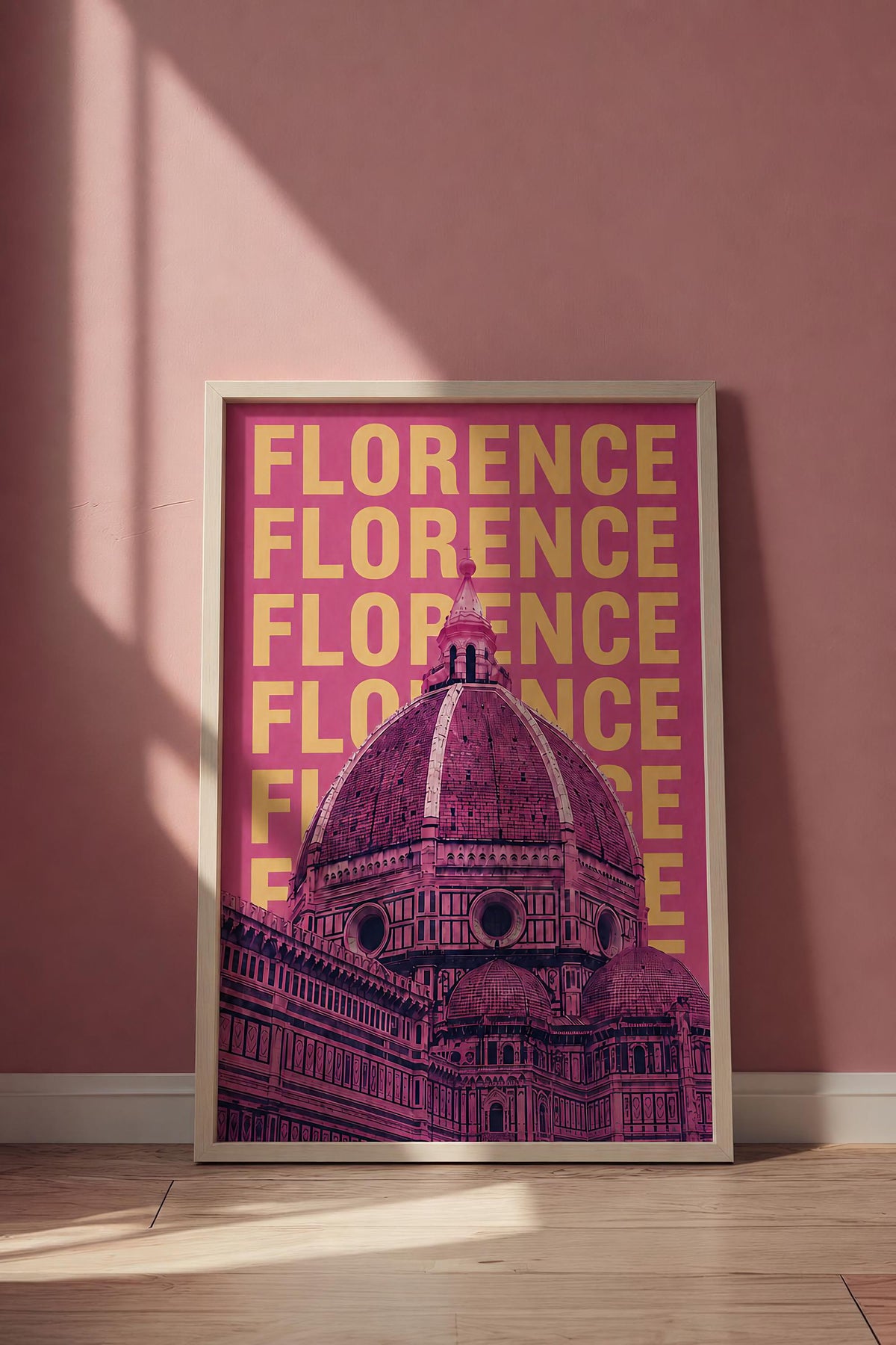 Pink Florence Travel Print ,Wall Art Florence ,Wall Hanging ,Home Decoration ,Florence Gift , Art Lovers ,Wall Art Print Florence