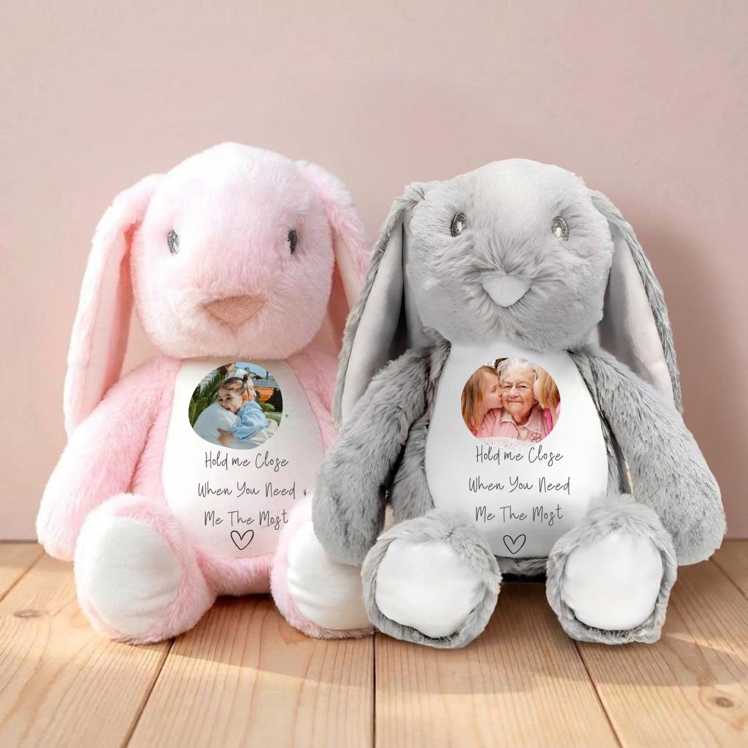 Personalised Memorial Teddy, Memory Teddy Bear , Hold me Close , Photo Memorial Gift