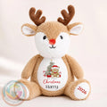 Personalised  1st Christmas Reindeer Teddy, Custom Name Christmas Plush Toy