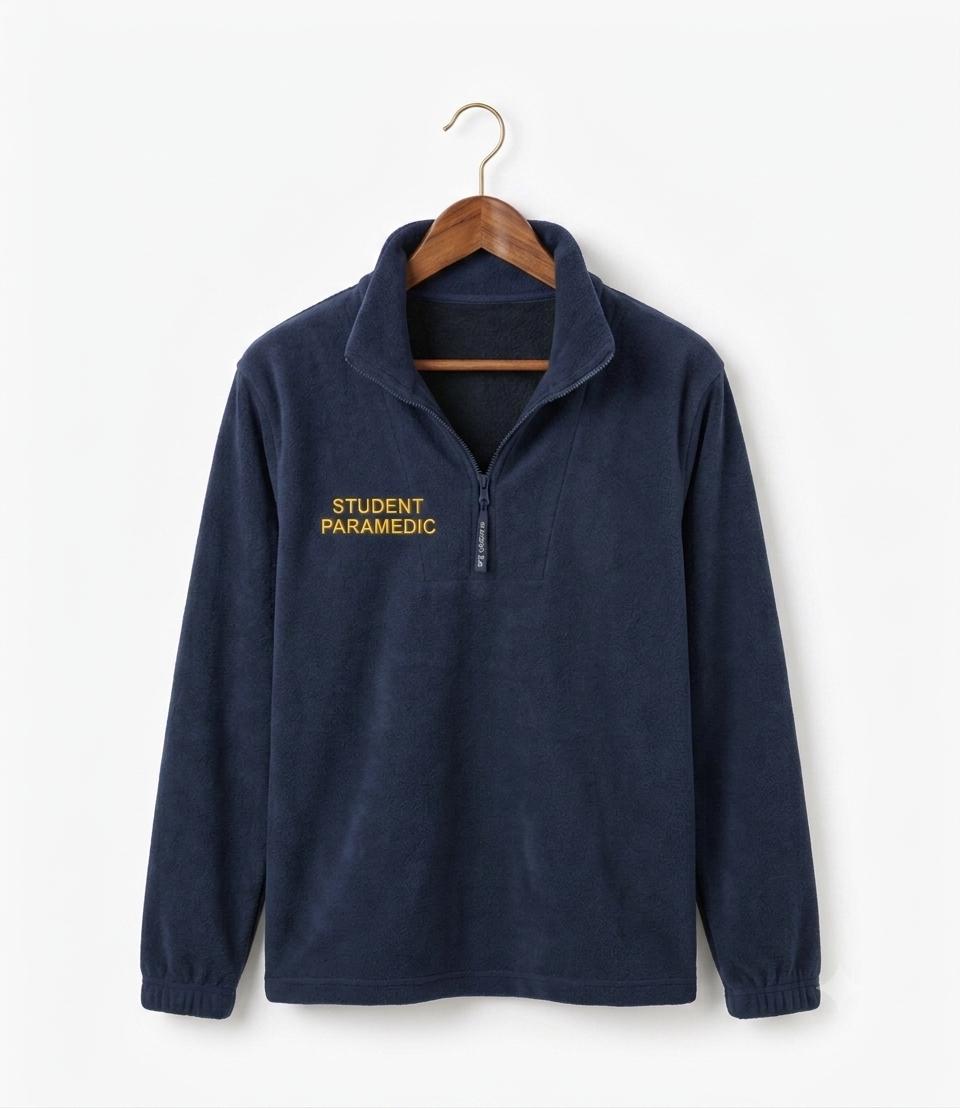 Embroidered Student Paramedic 1/4 Zip Fleece Jacket