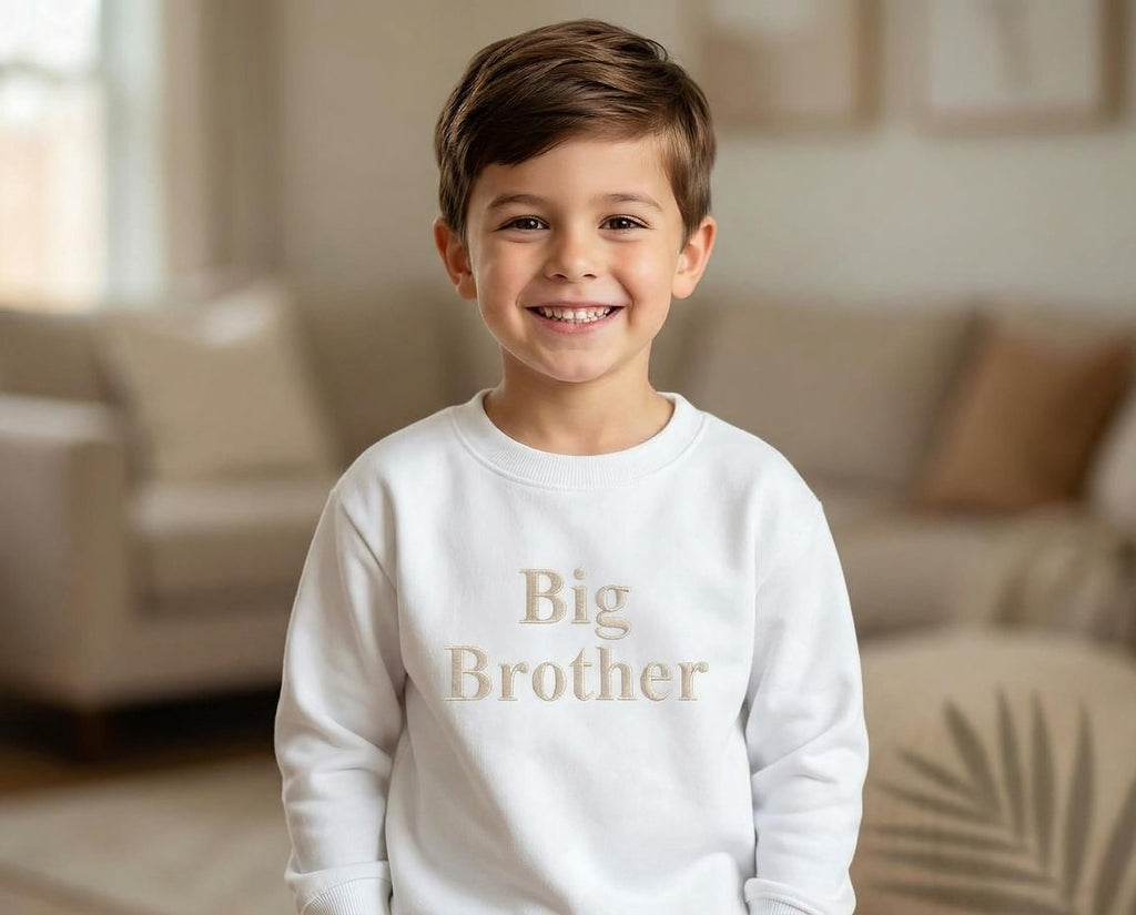 Embroidered Personalised Big Brother Sweatshirt: Baby Announcement Jumper