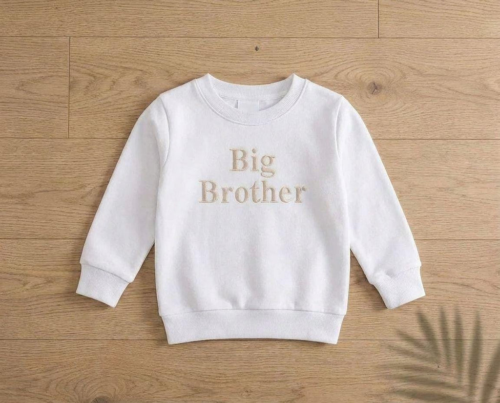 Embroidered Personalised Big Brother Sweatshirt: Baby Announcement Jumper