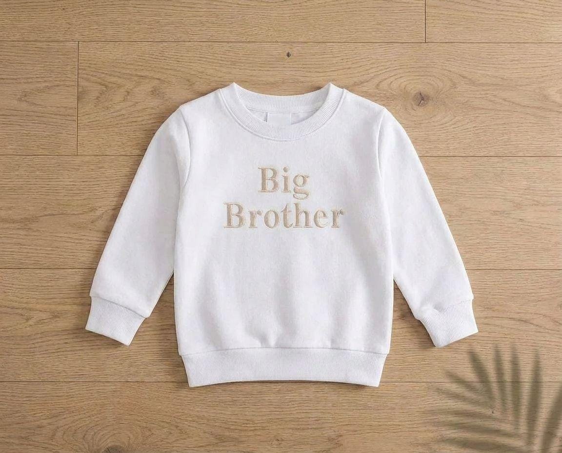 Embroidered Personalised Big Brother Sweatshirt: Baby Announcement Jumper