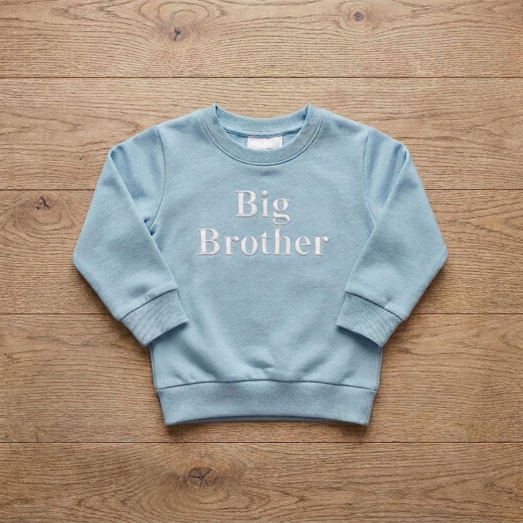 Embroidered Big Brother Sweatshirt: Baby Announcement Jumper