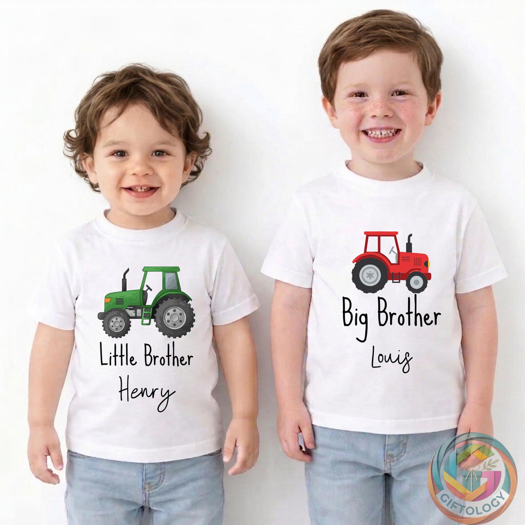 Personalised Big Brother and Little Brother T-shirt Babygrow, Siblings Outfit, Kids Personalised Tees, Matching Brother Gifts