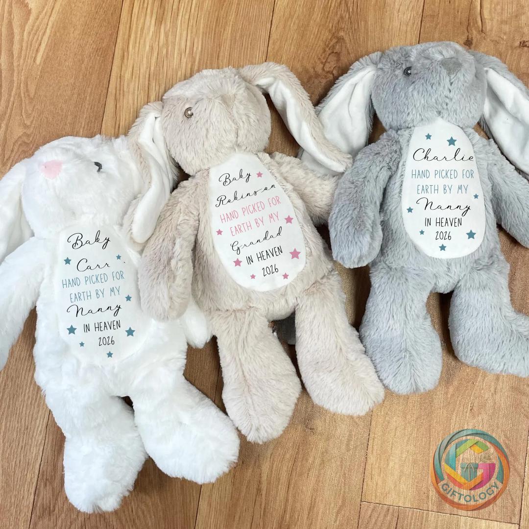 Personalised Memorial Bunny – Grandparent Remembrance Plush Toy - In Memory of Gifts - Baby Gift - Boy - Girl