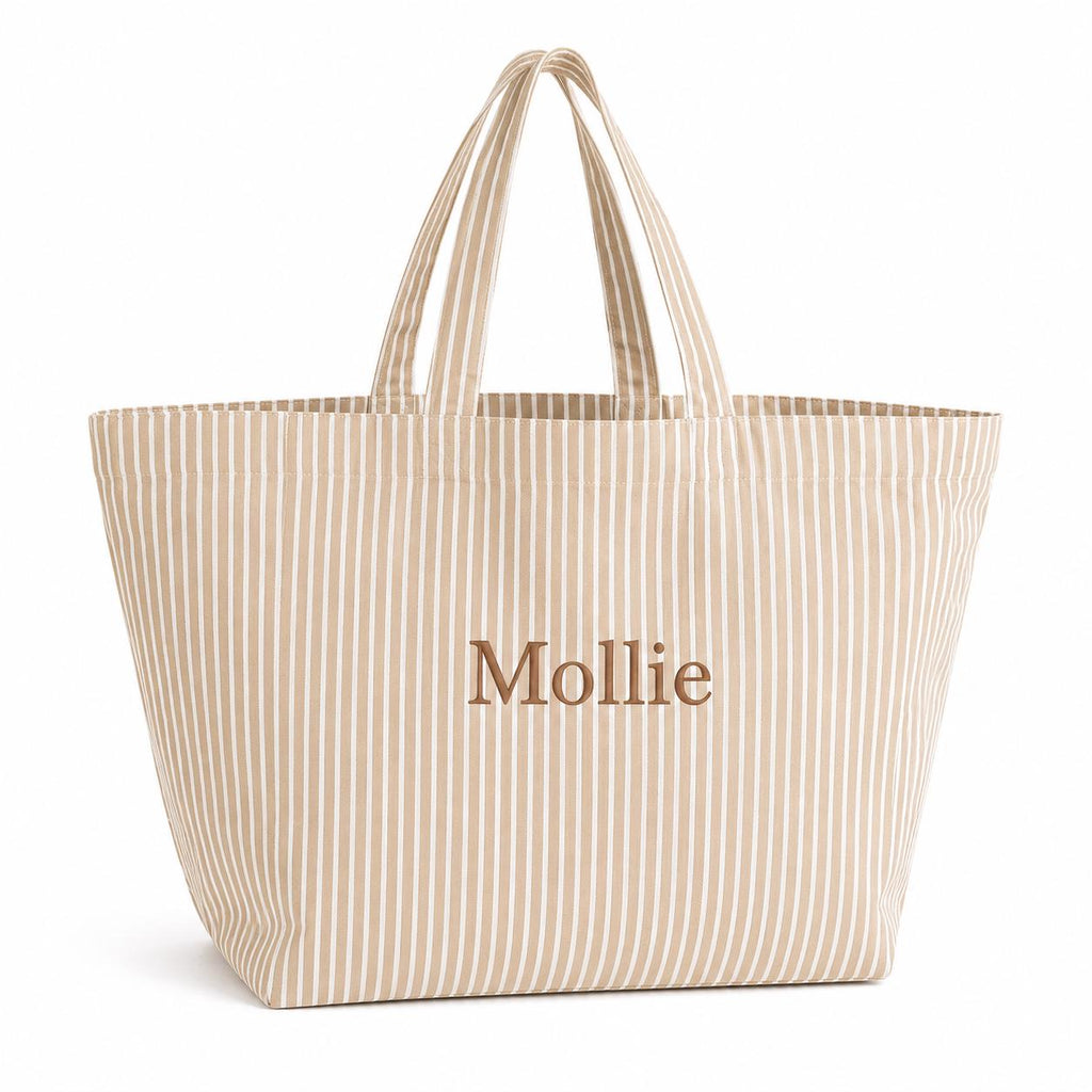 Personalised Embroidered Beach Bag , Custom Name Tote Bag , Bridesmaid Beach Bag , Holiday Tote , Poolside Bag