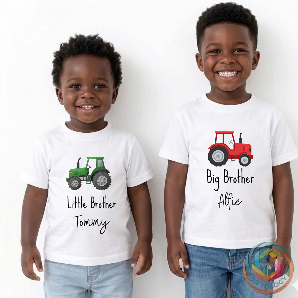 Personalised Big Brother and Little Brother T-shirt Babygrow, Siblings Outfit, Kids Personalised Tees, Matching Brother Gifts