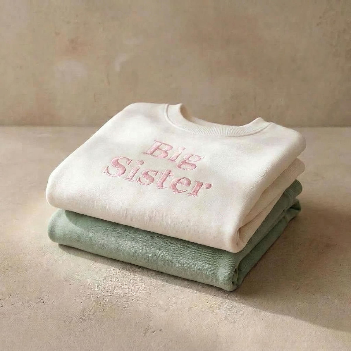 Embroidered Big Sister Sweatshirt: Baby Announcement Jumper