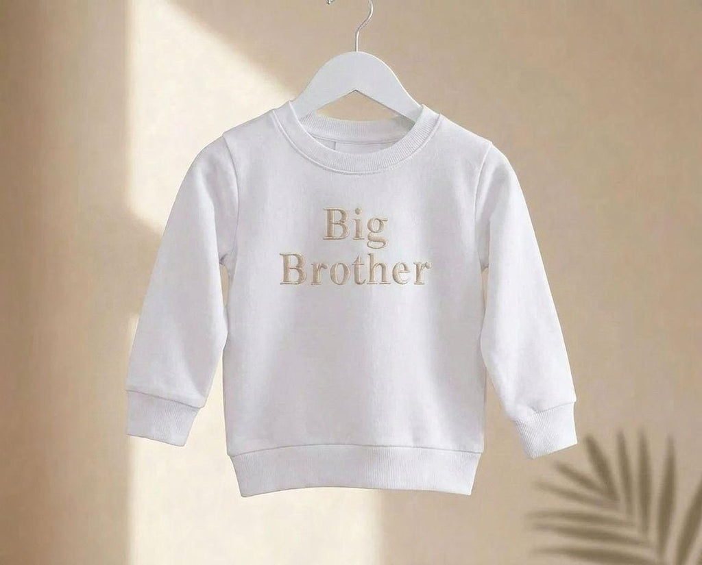 Embroidered Personalised Big Brother Sweatshirt: Baby Announcement Jumper